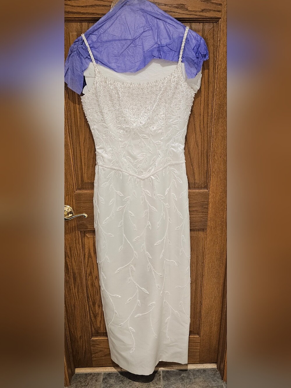 Elegant White Beaded Embroidered Women’s Dress